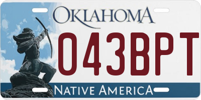OK license plate 043BPT