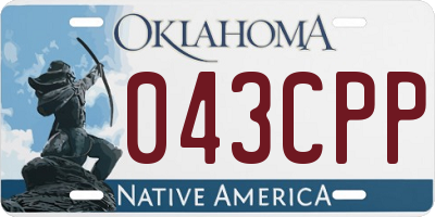 OK license plate 043CPP