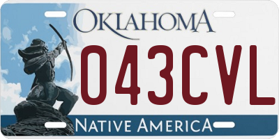 OK license plate 043CVL