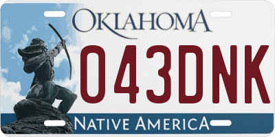 OK license plate 043DNK