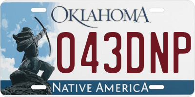 OK license plate 043DNP