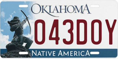 OK license plate 043DOY