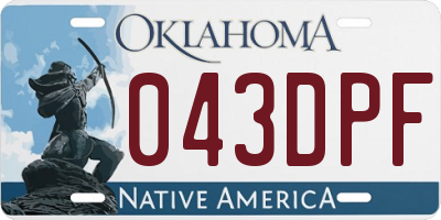 OK license plate 043DPF
