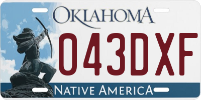 OK license plate 043DXF