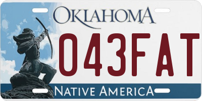 OK license plate 043FAT