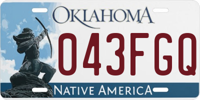 OK license plate 043FGQ