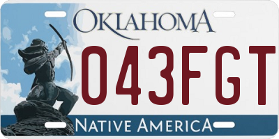 OK license plate 043FGT