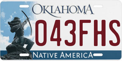 OK license plate 043FHS