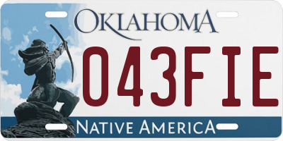 OK license plate 043FIE