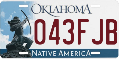 OK license plate 043FJB