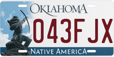 OK license plate 043FJX