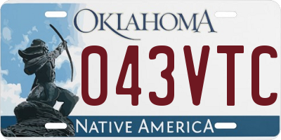 OK license plate 043VTC