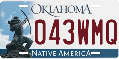 OK license plate 043WMQ