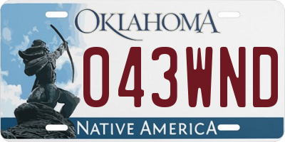 OK license plate 043WND