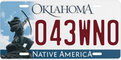 OK license plate 043WNO