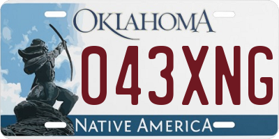 OK license plate 043XNG