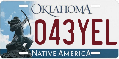 OK license plate 043YEL