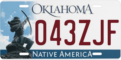 OK license plate 043ZJF