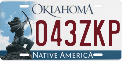 OK license plate 043ZKP