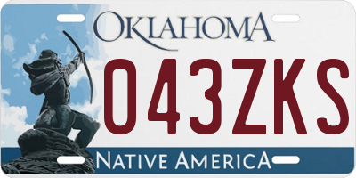 OK license plate 043ZKS