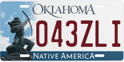 OK license plate 043ZLI