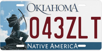 OK license plate 043ZLT