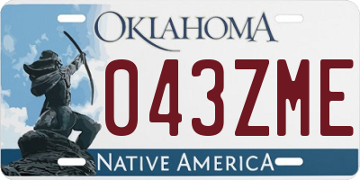 OK license plate 043ZME