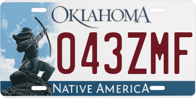 OK license plate 043ZMF