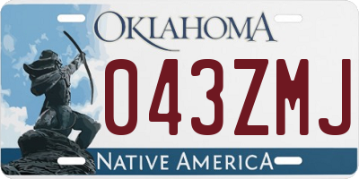 OK license plate 043ZMJ