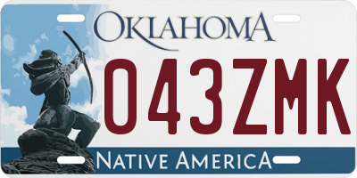 OK license plate 043ZMK