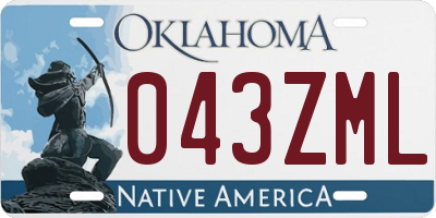 OK license plate 043ZML