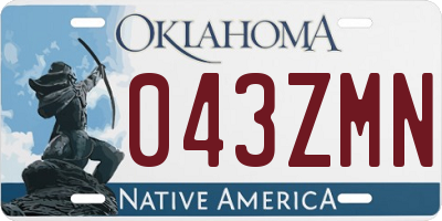 OK license plate 043ZMN