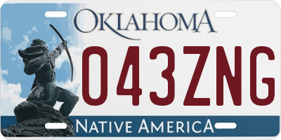 OK license plate 043ZNG