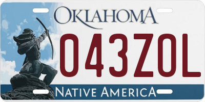 OK license plate 043ZOL