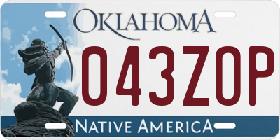 OK license plate 043ZOP