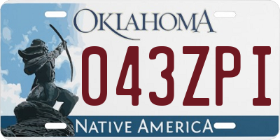 OK license plate 043ZPI