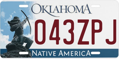 OK license plate 043ZPJ