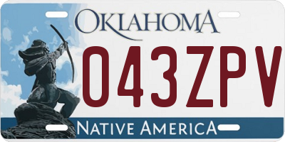 OK license plate 043ZPV