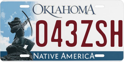 OK license plate 043ZSH