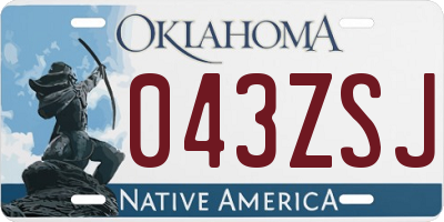 OK license plate 043ZSJ