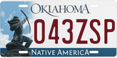 OK license plate 043ZSP