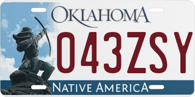 OK license plate 043ZSY