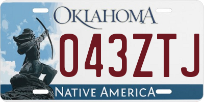 OK license plate 043ZTJ
