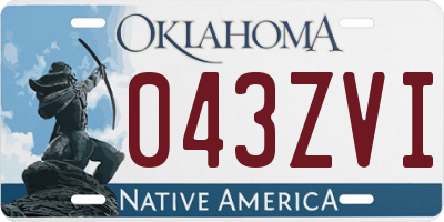 OK license plate 043ZVI