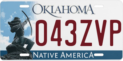 OK license plate 043ZVP