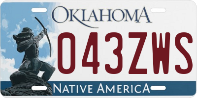 OK license plate 043ZWS