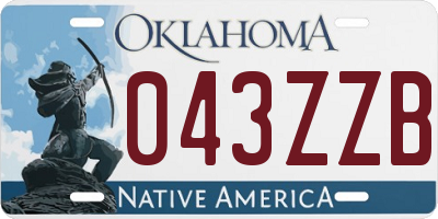 OK license plate 043ZZB