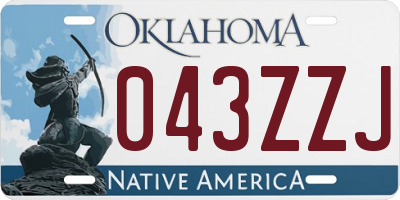 OK license plate 043ZZJ