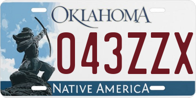 OK license plate 043ZZX