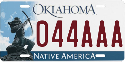 OK license plate 044AAA